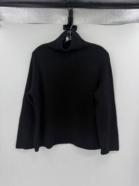 Antonelli Firenze Women's Mock Neck Ribbed Wool/Silk/Cashmere Sweater - Black M